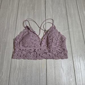 Victoria's Secret PINK Light Purple Lace Bralette Size XL